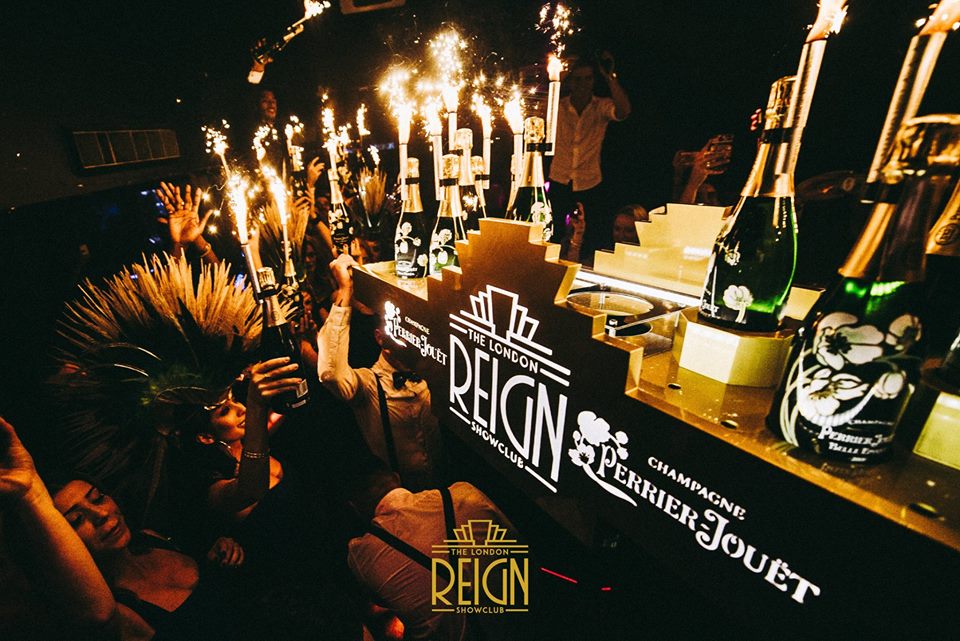 reign showclub's champagne bottle